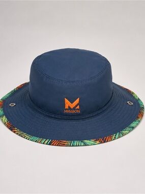 Mission Cooling Bucket Hat Blue Tropical brim UPF 50 Boonie Sun Hat OSFM